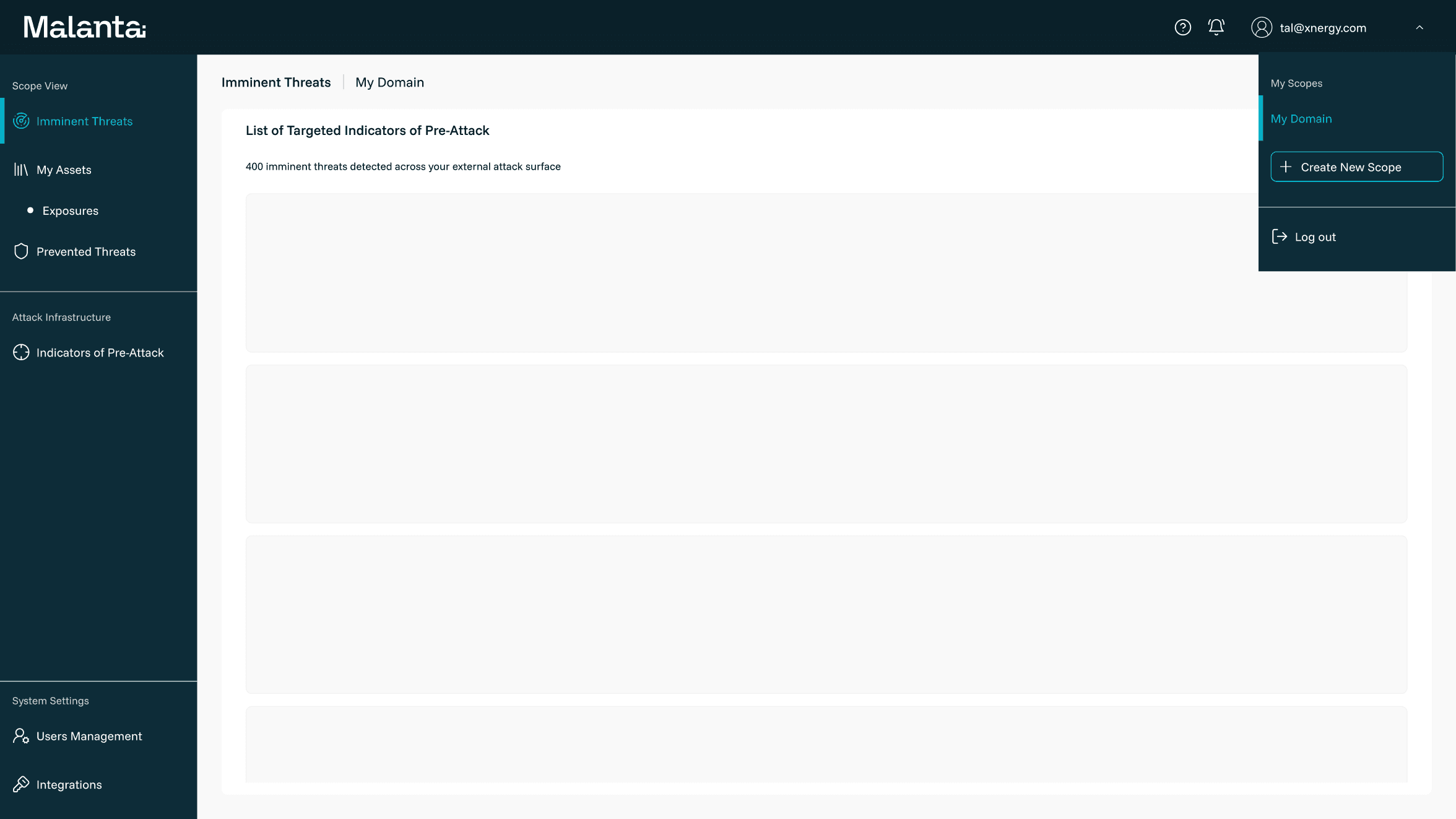 V1: scope creation inside the header dropdown